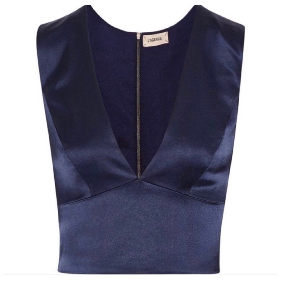 L’AGENCE Sleeveless Navy Blue Crop